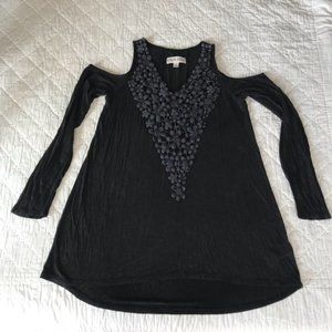 Knox Rose Black Open Shoulder Longsleeve Top XL